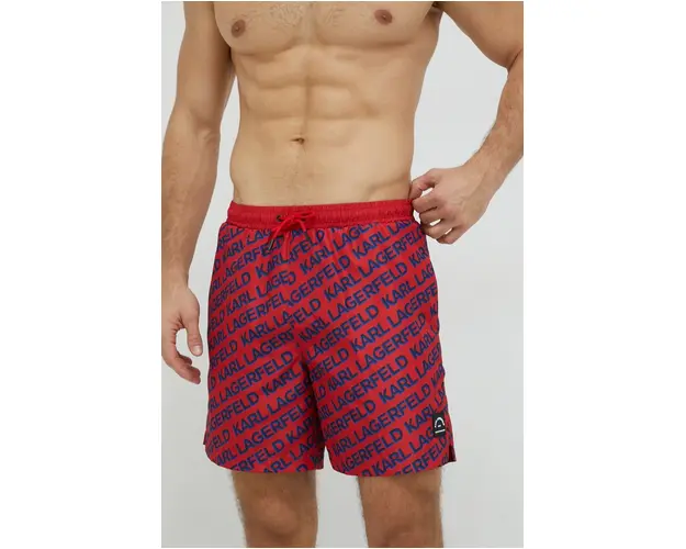Karl Lagerfeld pantaloni scurti de baie culoarea rosu