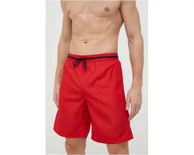 Karl Lagerfeld pantaloni scurti de baie culoarea rosu