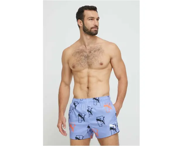 Puma pantaloni scurti de baie Cat Logo culoarea violet