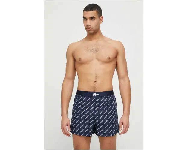 Lacoste boxeri de bumbac 3-pack culoarea albastru marin