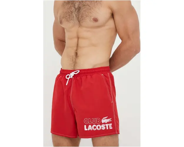 Lacoste pantaloni scurti de baie culoarea rosu MH5637-6H5
