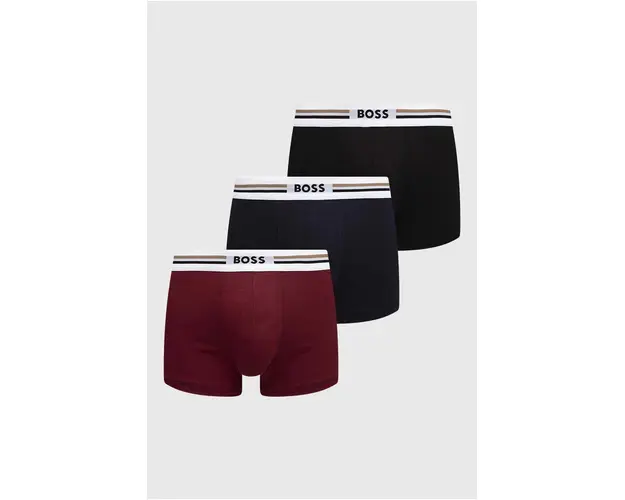 BOSS boxeri 3-pack barbati, culoarea bordo, 50492200