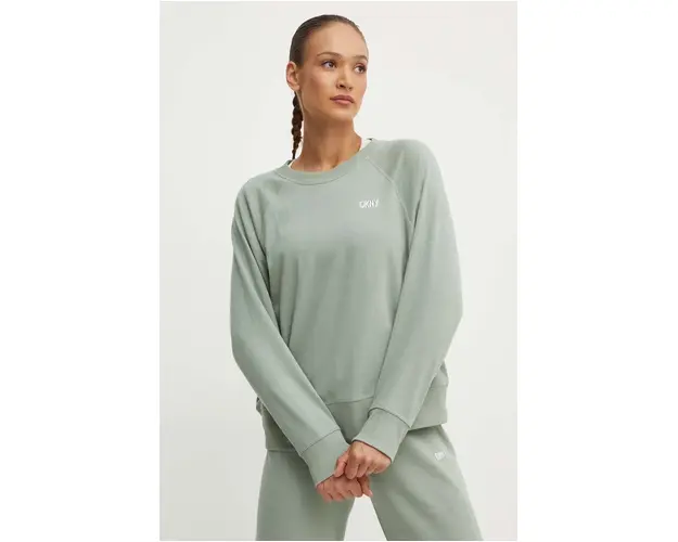 Dkny bluza femei, culoarea verde, neted