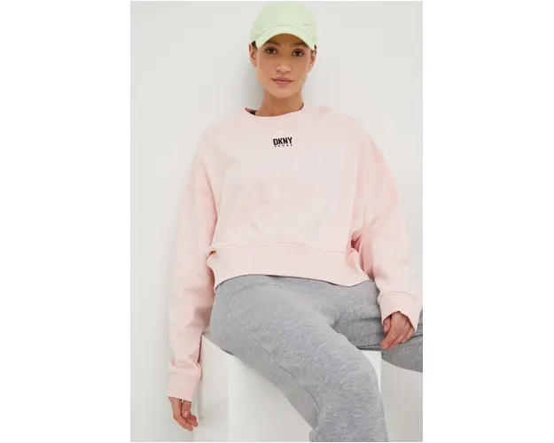Dkny bluza femei, culoarea roz, neted