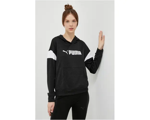 Puma hanorac de antrenament Fit Tech culoarea negru, cu gluga, modelator