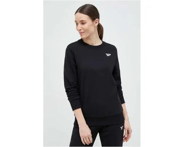 Reebok bluza femei, culoarea negru, neted