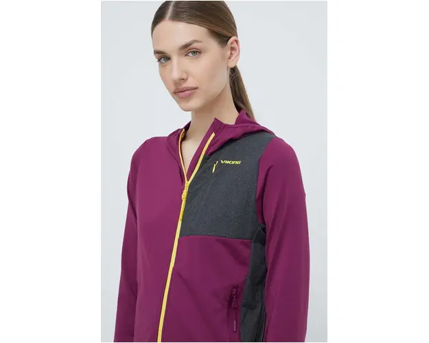 Viking hanorac Tacoma culoarea violet, cu gluga, modelator