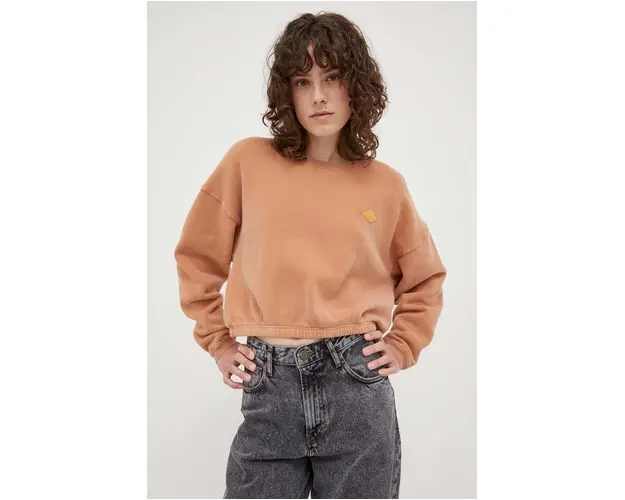 American Vintage bluza femei, culoarea portocaliu, neted