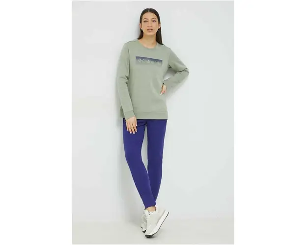 Columbia bluza femei, culoarea verde, cu imprimeu