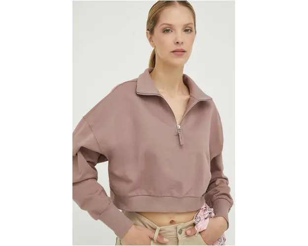 G-Star Raw hanorac de bumbac femei, culoarea roz, neted