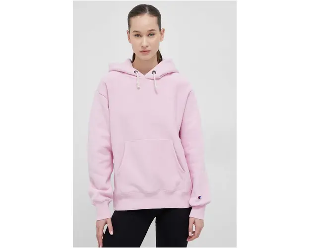 Champion bluza femei, culoarea violet, cu gluga, neted