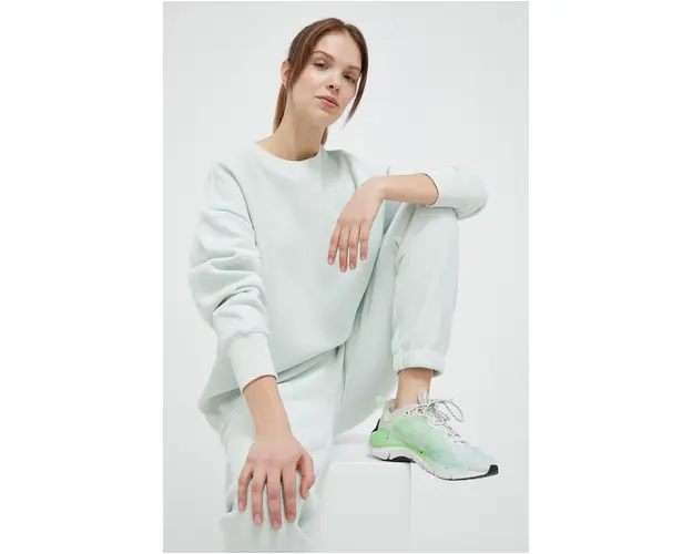 Champion bluza femei, culoarea verde, neted