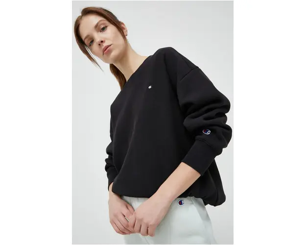 Champion bluza femei, culoarea negru, neted