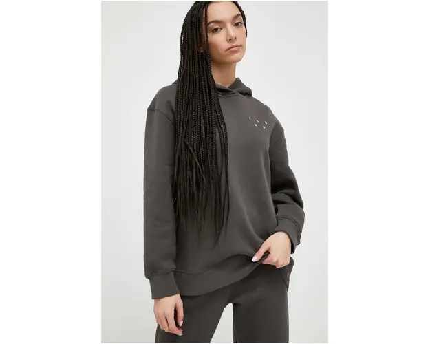 Casall bluza femei, culoarea gri, cu gluga, neted