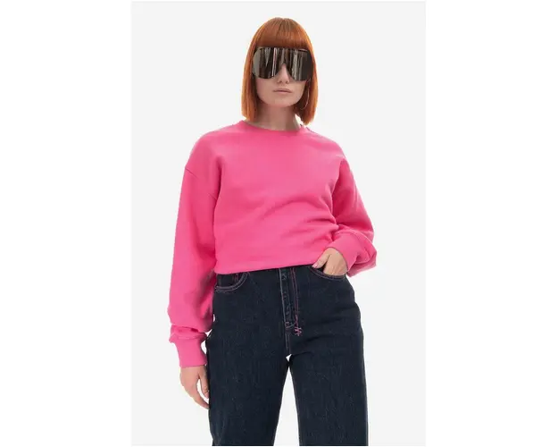 KSUBI hanorac de bumbac femei, culoarea roz, uni WPS23FL008-PINK