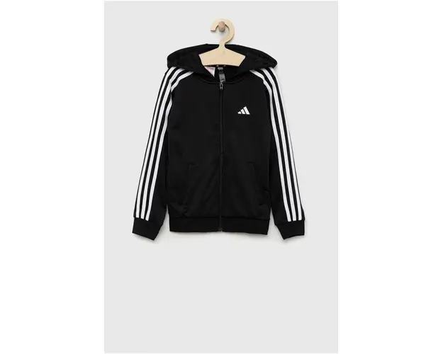 adidas bluza copii U TR-ES 3S culoarea negru, cu gluga, modelator