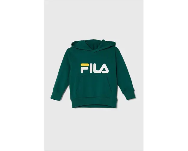 Fila bluza copii culoarea verde, cu gluga, cu imprimeu