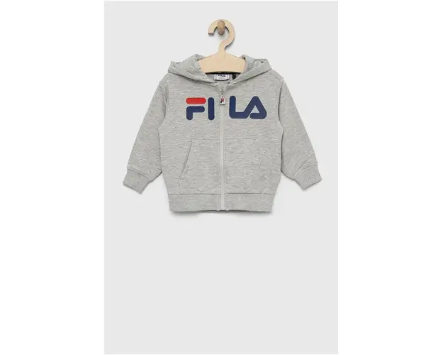 Fila bluza copii culoarea gri, cu gluga, cu imprimeu