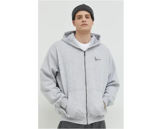 Karl Kani bluza barbati, culoarea gri, cu gluga, melanj