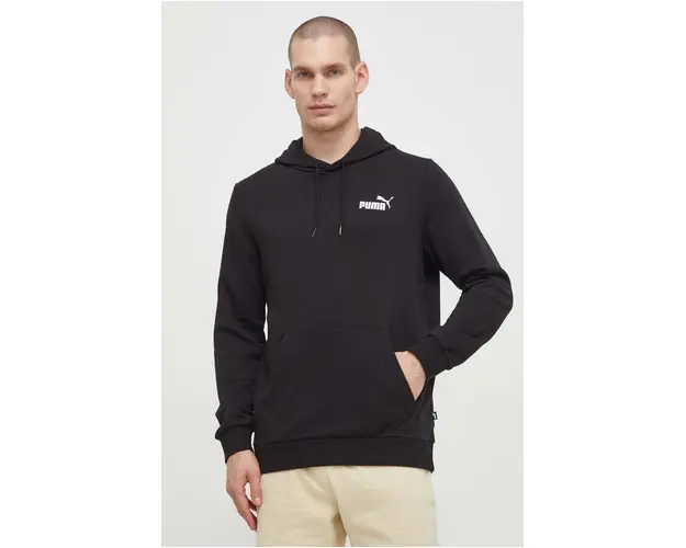 Puma bluza barbati, culoarea negru, cu gluga, uni 586692