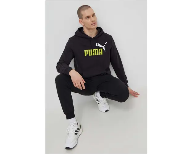 Puma bluza barbati, culoarea negru, cu gluga, imprimeu 586765