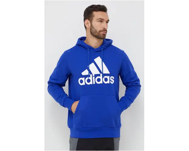 adidas hanorac de bumbac barbati, cu gluga, cu imprimeu