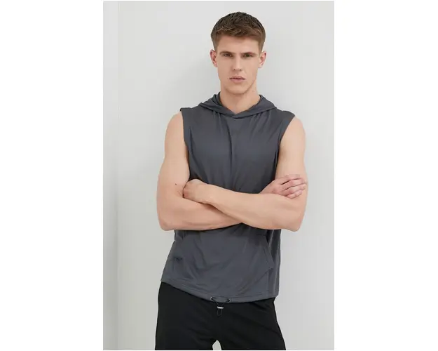 Fila hanorac de antrenament Rapallo culoarea gri, cu gluga, neted