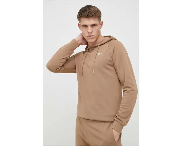 Fila bluza barbati, culoarea maro, cu gluga, neted