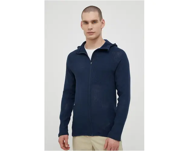 Houdini hanorac Pace Flow Houdi culoarea albastru marin, cu gluga, neted