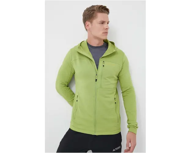 Marmot hanorac Preon culoarea verde, cu gluga, neted