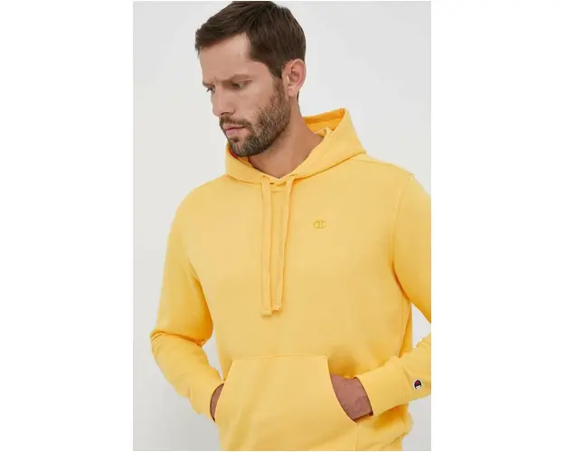 Champion bluza barbati, culoarea portocaliu, cu gluga, neted