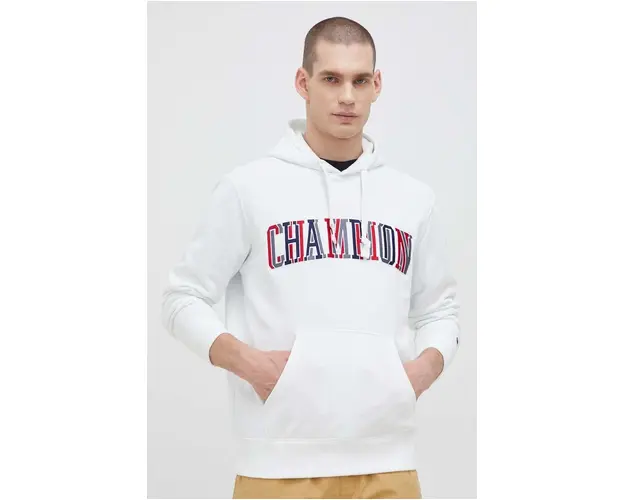 Champion bluza barbati, culoarea alb, cu gluga, modelator
