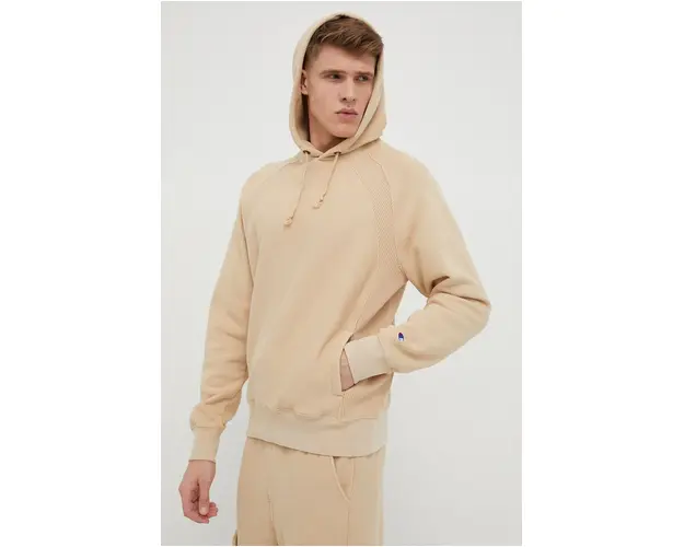 Champion bluza barbati, culoarea bej, cu gluga, neted