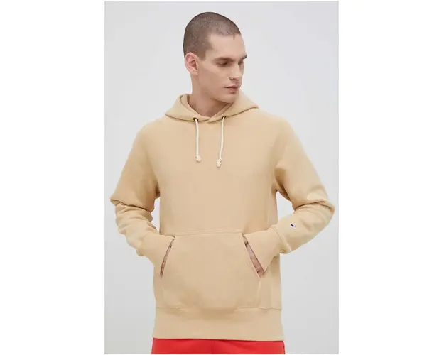 Champion bluza barbati, culoarea bej, cu gluga, melanj