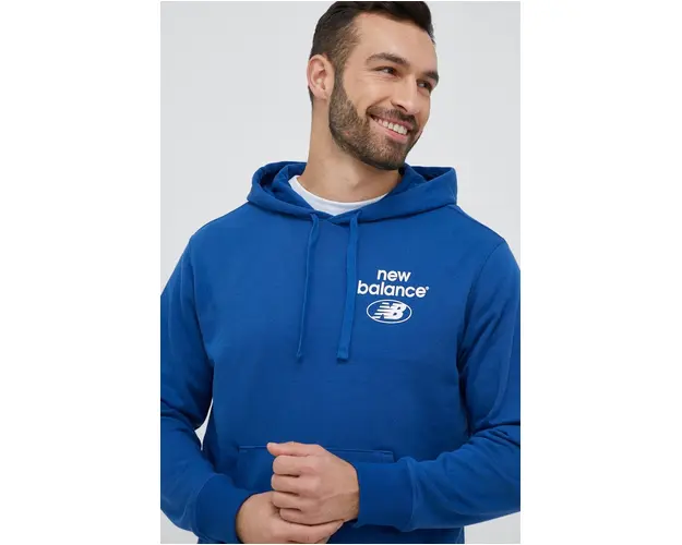 New Balance bluza barbati, cu gluga, cu imprimeu