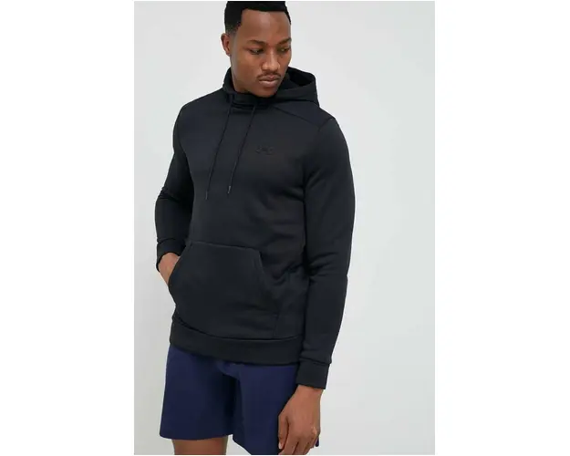 Under Armour bluza trening culoarea negru, cu gluga, neted