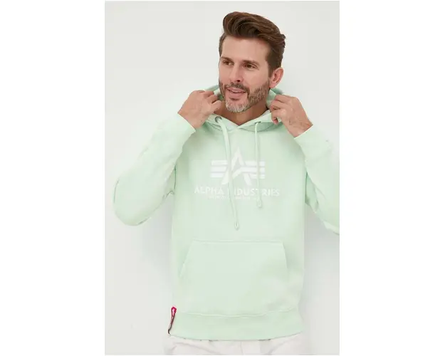 Alpha Industries bluza barbati, culoarea verde, cu imprimeu 178312.43-Mint