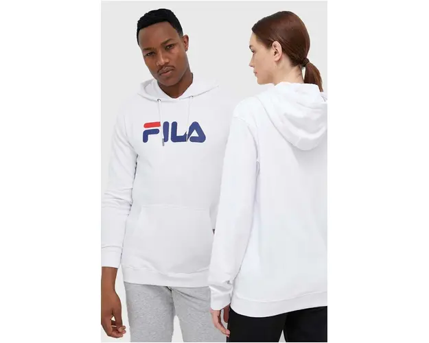 Fila bluza culoarea alb, cu gluga, cu imprimeu