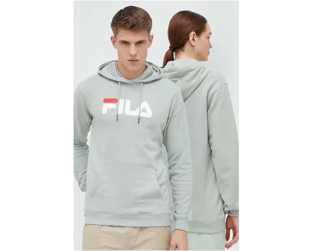 Fila bluza culoarea verde, cu gluga, cu imprimeu