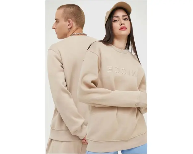 Nicce bluza culoarea bej, cu imprimeu