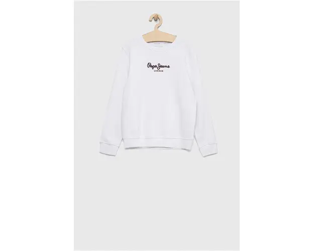 Pepe Jeans hanorac de bumbac pentru copii culoarea alb, modelator