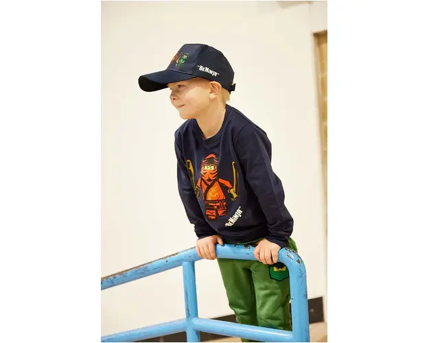 Lego longsleeve din bumbac pentru copii x Ninjago culoarea albastru marin, cu imprimeu