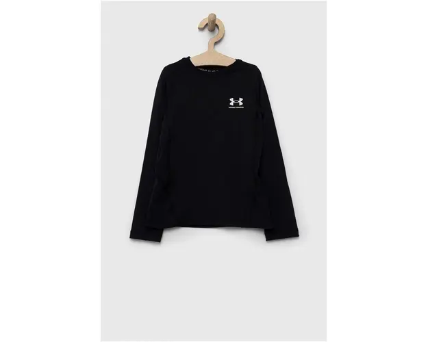 Under Armour longsleeve copii culoarea negru, neted