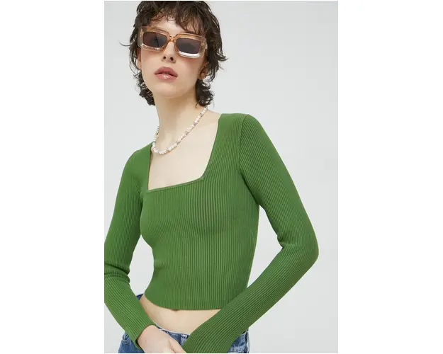 Abercrombie & Fitch pulover culoarea verde