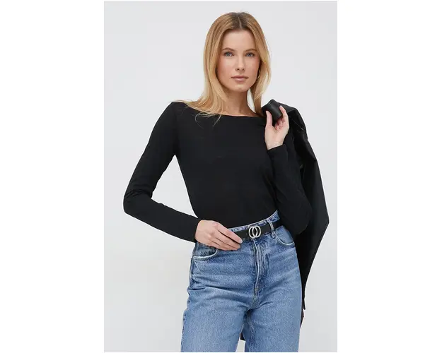 Sisley longsleeve femei, culoarea negru