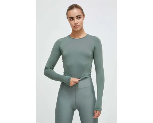 Casall longsleeve de yoga culoarea verde
