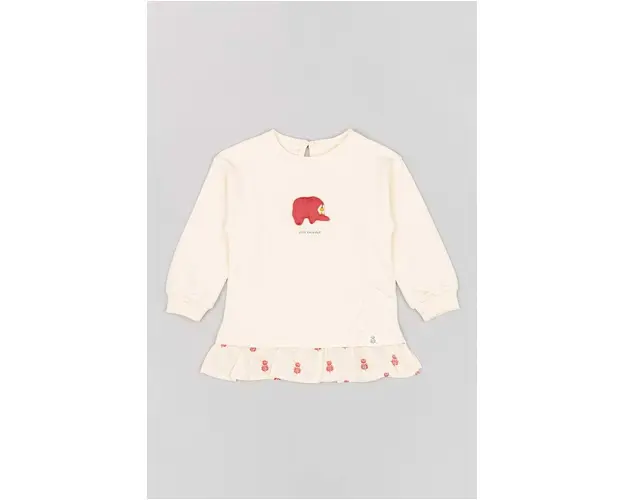 zippy longsleeve din bumbac pentru copii culoarea bej