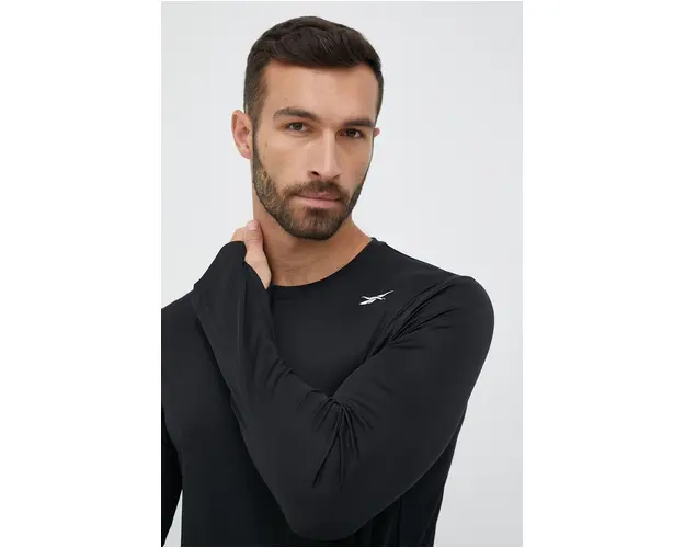 Reebok maneca lunga de antrenament Tech culoarea negru, neted