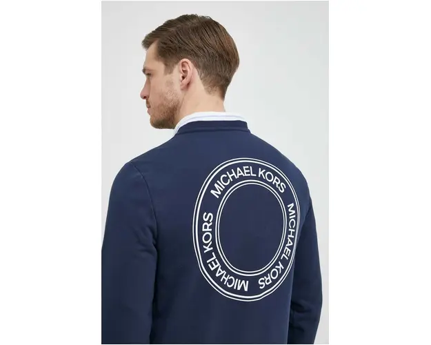 Michael Kors bluza barbati, culoarea albastru marin, cu imprimeu