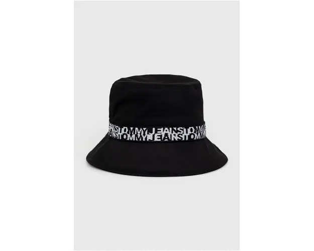 Tommy Jeans palarie din bumbac culoarea negru, bumbac